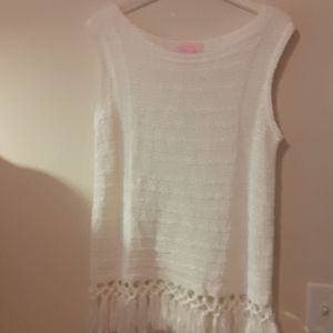 LILLY PULITZER LUCA SWEATER FRINGE BOTTOM